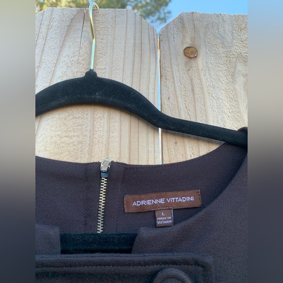 Women's Adrienne Vittadini Dress Size Large Black Sleeveless Y2k Office Zipper - Picture 4 of 6